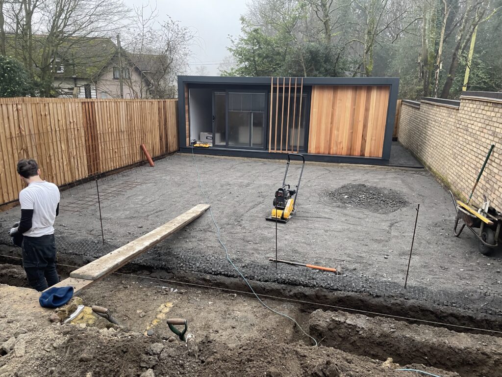 Ground works under way and site preperations for new porcelain slabs !!