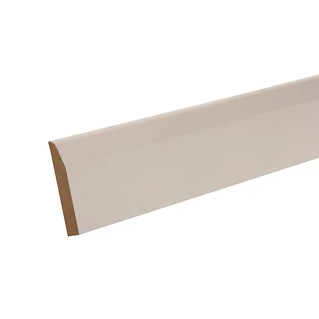 4.2m x 96mm Chamfered White Primed MDF Skirting Board