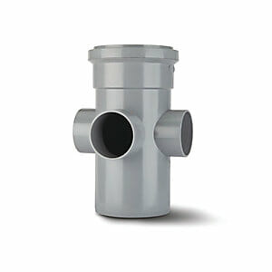 Polypipe Grey Ring Seal Soil Boss Pipe 3 Way Single Socket 110mm