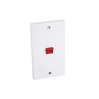 AXIOM STANDARD WHITE PLATE 45AMP DP COOKER SWITCH TALL TWIN PLATE
