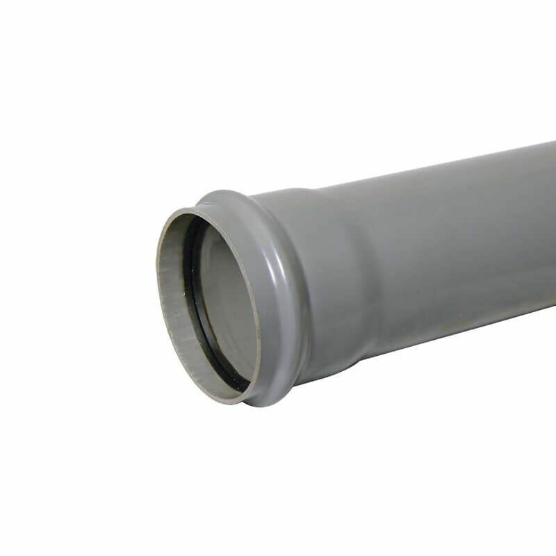Polypipe Grey Ring Seal Soil Single Socket Pipe 110mm